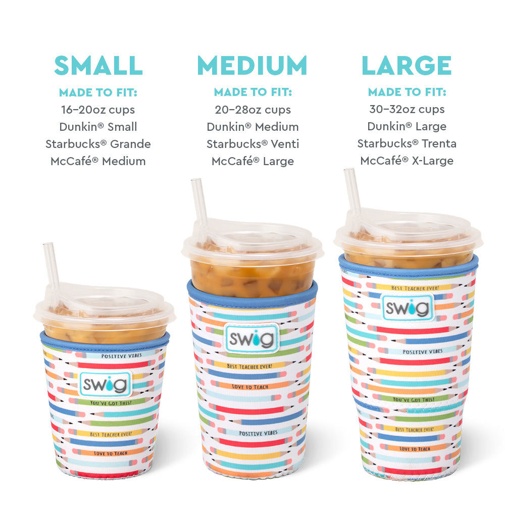Teacher Life Medium Iced Cup Coolie - Insulated Coffee Tumbler for Teachers, 16oz Stainless Steel Travel Mug with Lid - Perfect for Classroom, Office & Commute