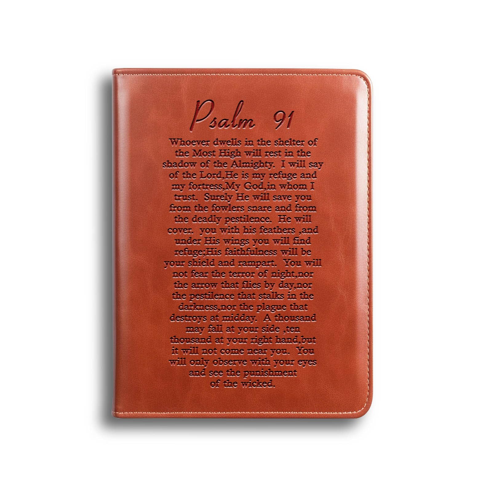 Premium Leather Christian Journal with Psalm 91 Bible Verse - Inspirational Religious Gift for Women & Men - Baptism, Confirmation, Sacrament Gifts - Perfect for Prayer, Bible Study & Spiritual Reflection
