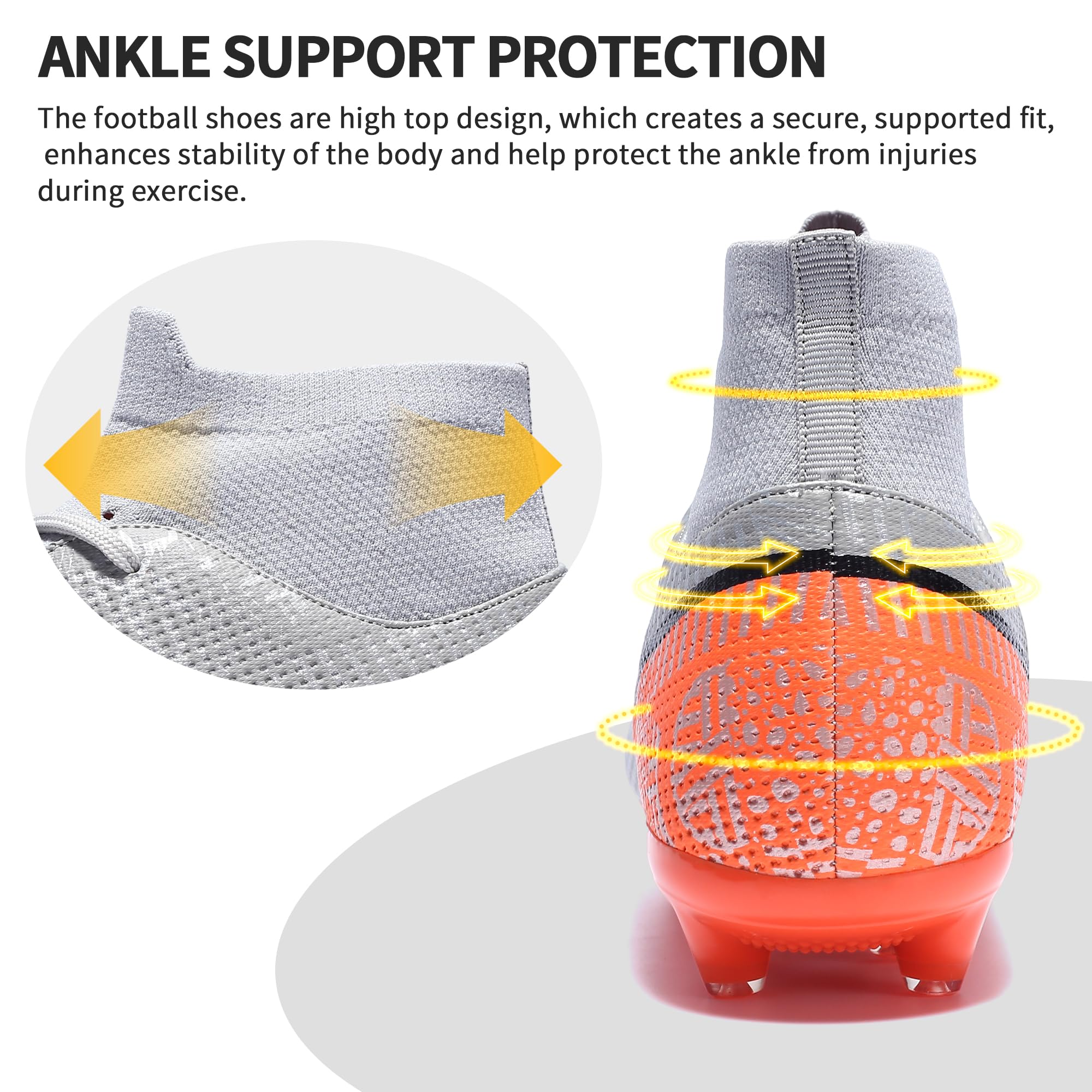 Men's & Women's Soccer Cleats - Lightweight High-Top Football Boots for Outdoor Training & Ground Play | Perfect for Soccer Practice, Matches & Athletic Performance