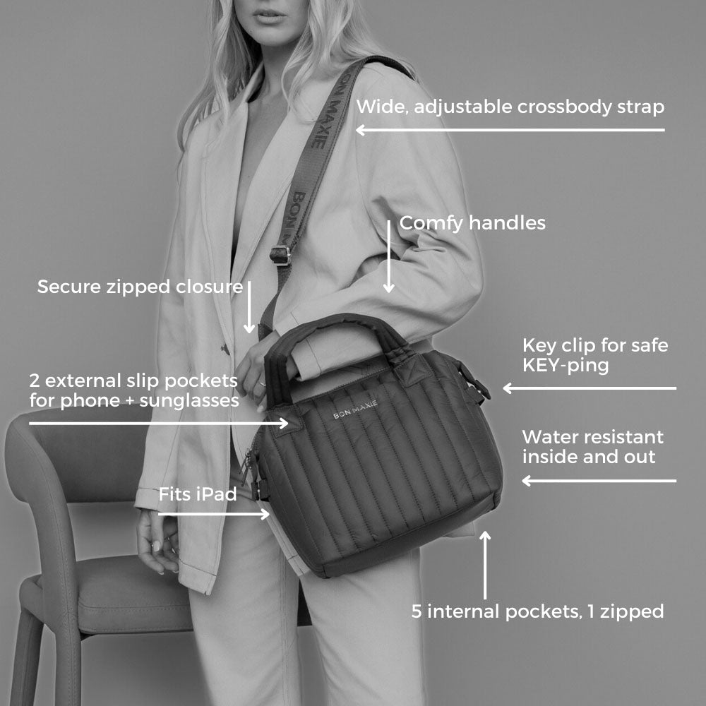 Puffy Pillow Crossbody Bag - Soft & Stylish Charcoal Shoulder Purse for Women | Perfect for Travel, Shopping & Everyday Use