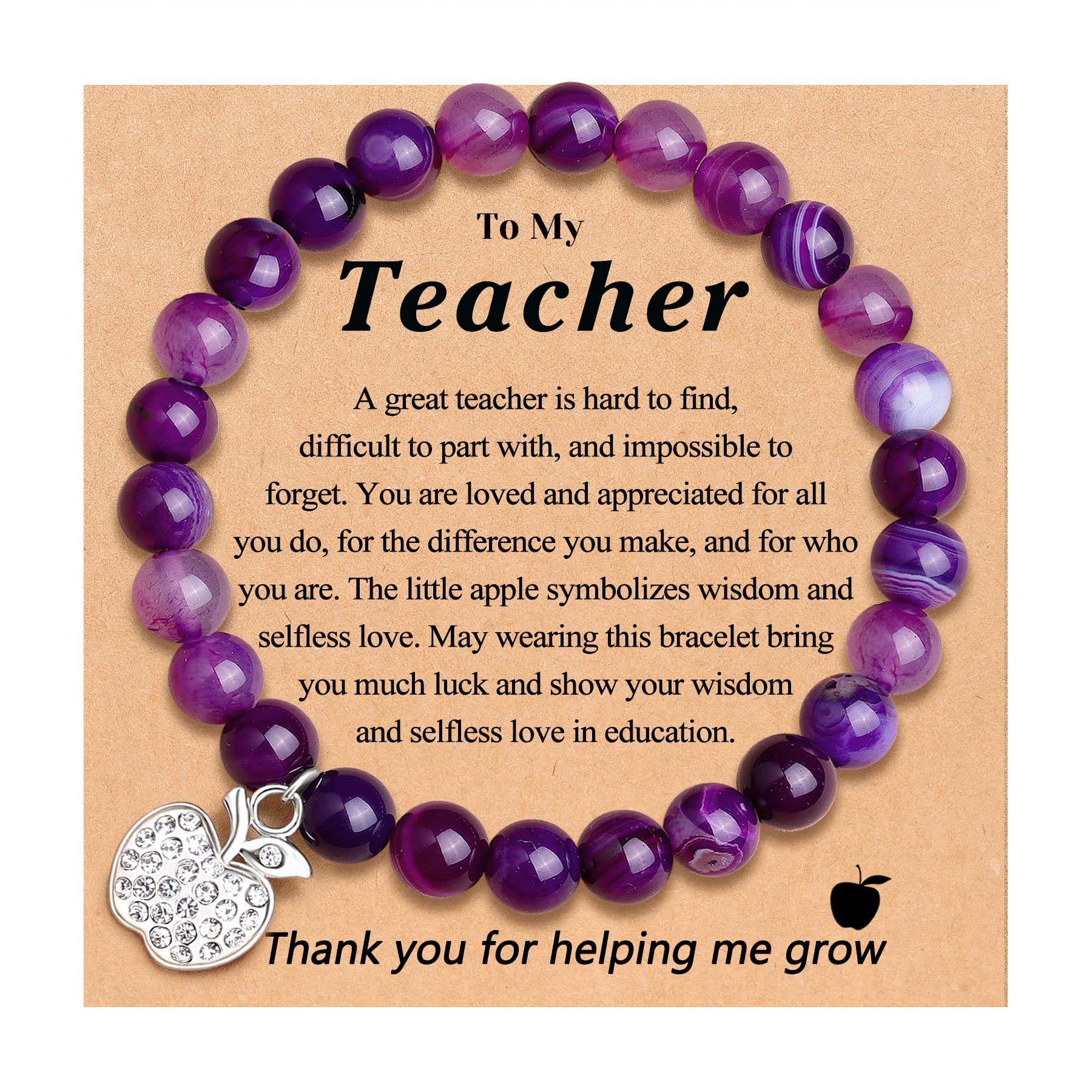 UPROMI Stretch Bracelet for Women - Teacher Appreciation Gift, Birthday, Retirement, Thank You Present - Perfect for Teachers Day, Classroom, School Events