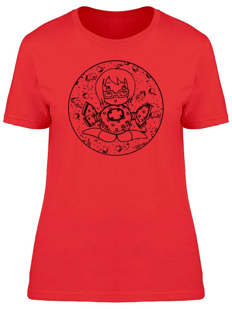 Smartprints Women's Big Candy Graphic T-Shirt - Red Casual Tee for Girls, Perfect for Parties, Halloween & Everyday Wear