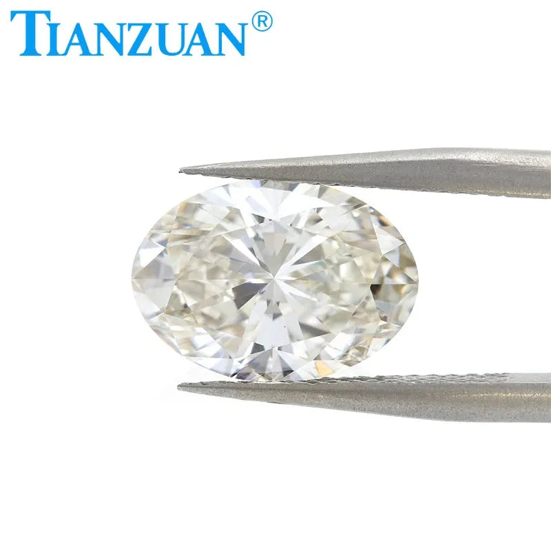 Lab Grown Oval Diamond CVD I-J Color VS2 2EX Loose Gemstone Bead - GEMID Certified for Jewelry Making, Engagement Rings & Fine Crafting