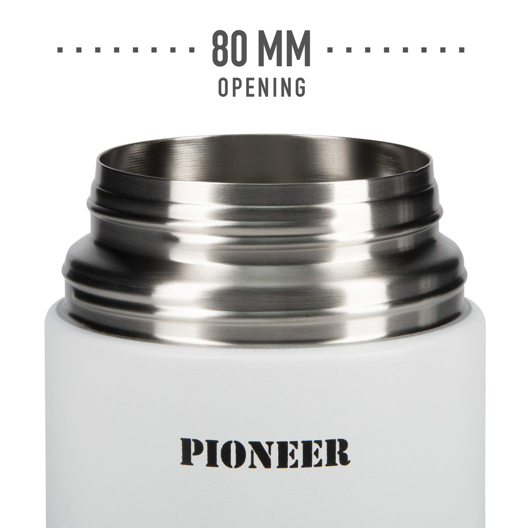 Premium Vacuum Insulated Stainless Steel Thermos - 8 Hour Hot & 24 Hour Cold Leakproof Food Flask (500ml, White) - Perfect for Office Lunch, Hiking, Travel & Outdoor Activities