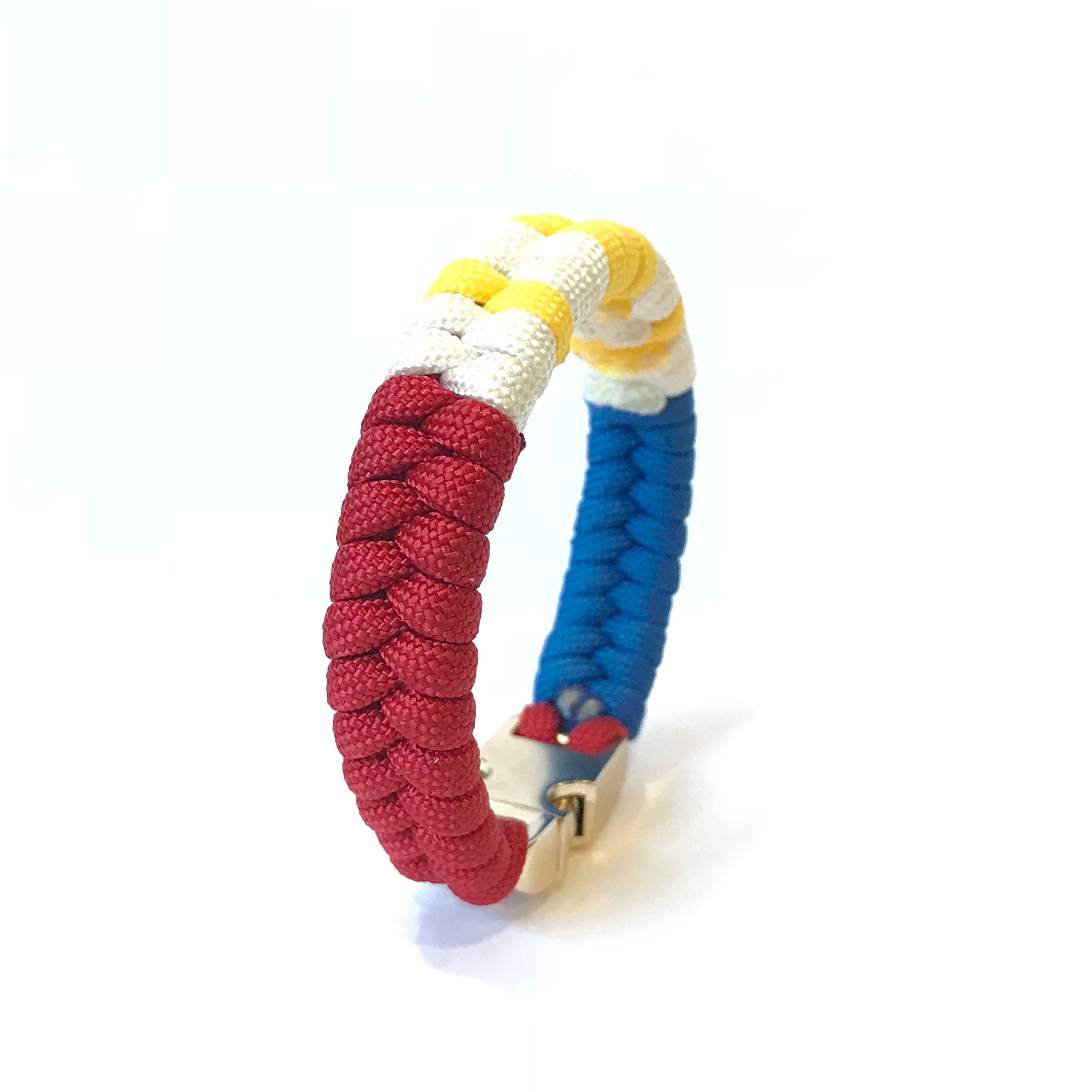 Philippine Flag Paracord Survival Bracelet for Men & Women - Adjustable 7.5 Inch - Outdoor Gear, Emergency Preparedness & Patriotic Jewelry - Perfect for Hiking, Camping and National Pride Accessories