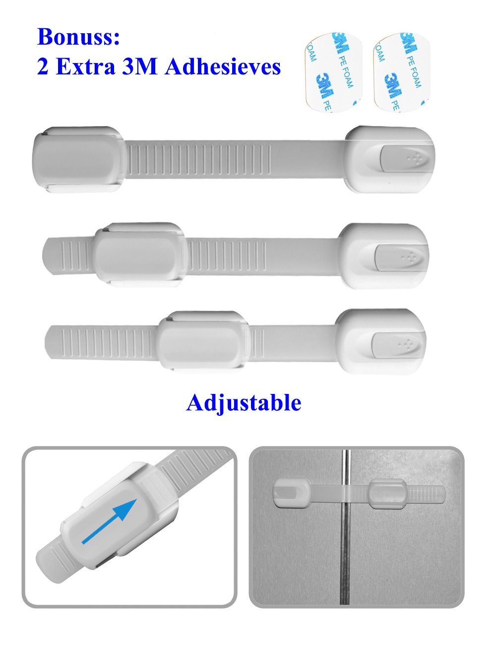 OKEFAN 12 Pack Child Safety Cabinet Locks - No Drill Adhesive Baby Proofing Latches for Drawers, Cupboards, Dishwasher, Fridge & Oven Doors (Grey) - Keep Kids Safe in Kitchen & Bathroom