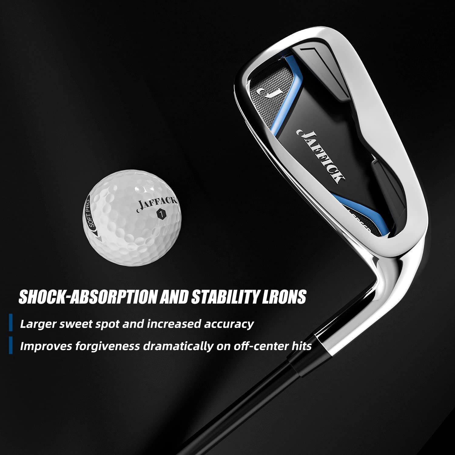 Jaffick 12-Piece Complete Golf Club Set for Men - Includes #3 Driver, Fairway Woods, 4 & 5 Hybrids, 6-9 Irons, Pitching & Sand Wedge, Putter & Stand Bag - Perfect for Beginners & Intermediate Golfers on the Course