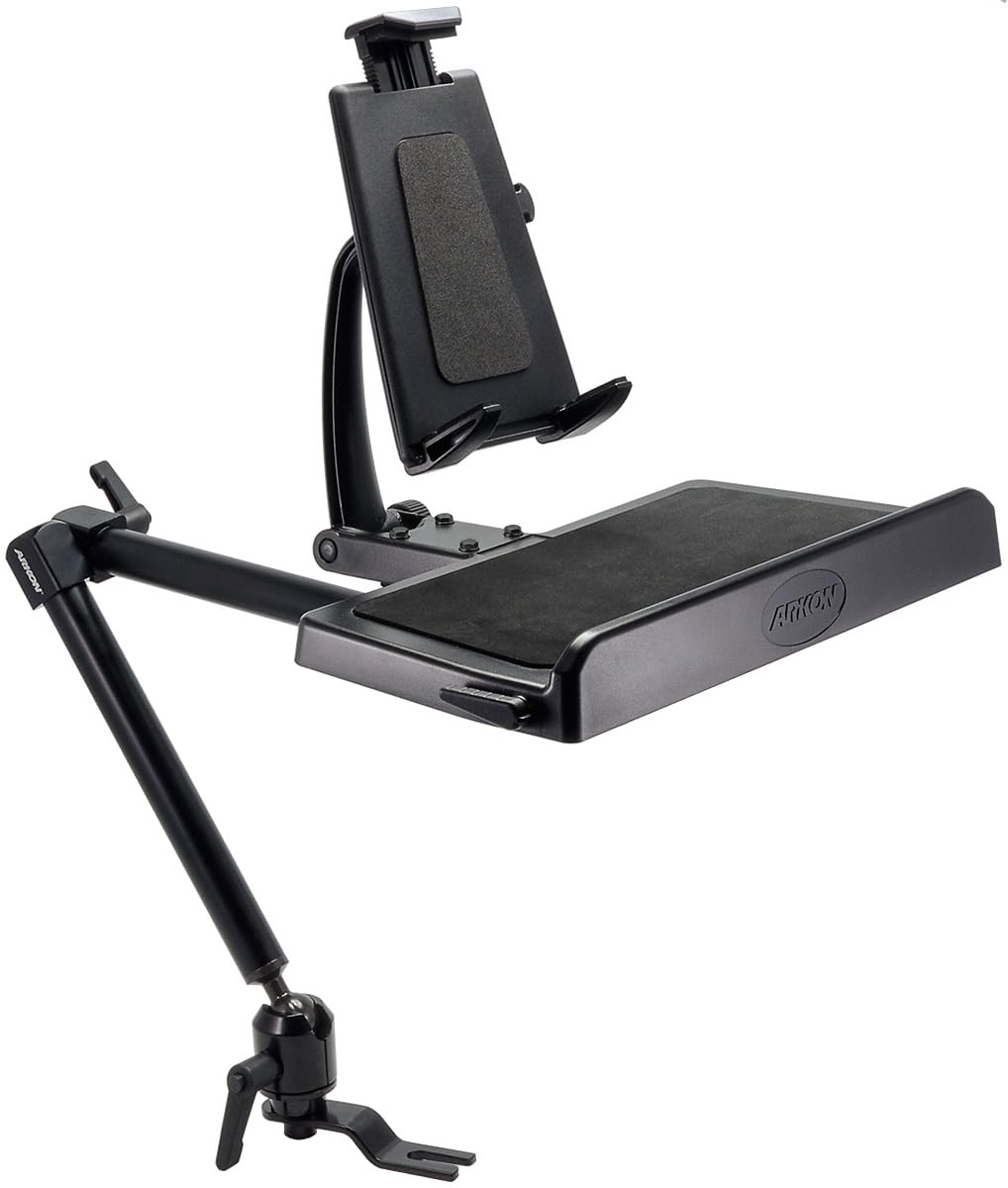 ARKON Heavy Duty Tablet and Keyboard Tray Car Mount - Universal Tablet Holder for iPad, Samsung Galaxy Tabs | Professional Grade Aluminum Construction | Quick Installation | Perfect for Uber/Lyft Drivers, Food Delivery & Road Trips