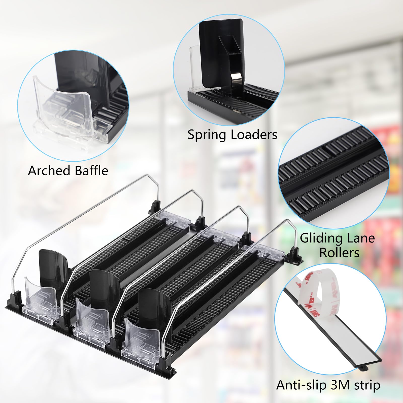 SWAWIS Automatic Can Dispenser & Refrigerator Organizer - Black | Space-Saving Soda/Beer Can Dispenser for Fridge, Kitchen & Pantry | Perfect for Parties, BBQs & Home Organization