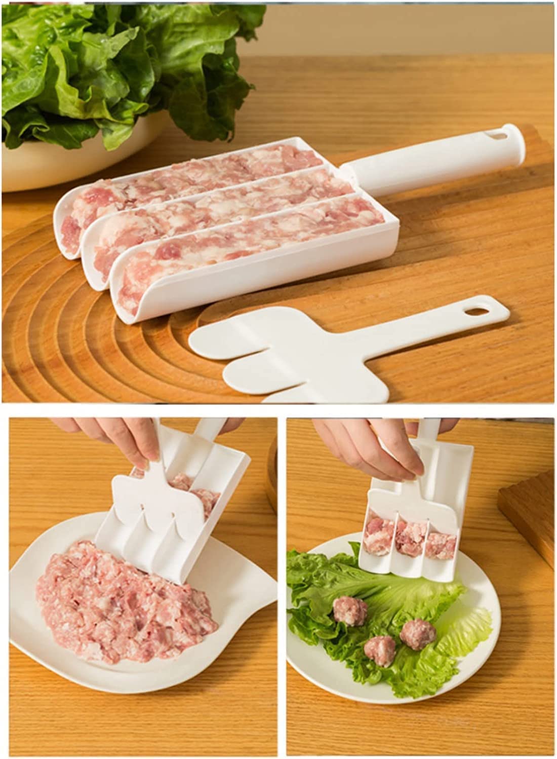 2023 Premium Non-Stick Meatball Maker Set (3-Piece) - Triple Meatball Scoop with Cutting Spade | Easy DIY Meatball Tool for Kitchen | Perfect for Pasta, Meatballs, Party Appetizers & Meal Prep