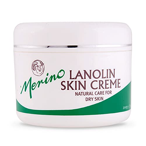 Natural Merino Lanolin Cream for Skin Care - Stretch Mark Prevention, Cracked Heel Repair, Moisturizing Hand, Foot & Nipple Cream - 200g/7.05oz Jar - Perfect for Dry Skin Treatment & Daily Hydration