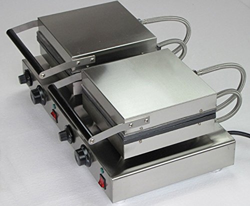 Commercial Grade Nonstick Electric Waffle Maker - 110V/220V Dual Voltage with Interchangeable Plates for Butterfly Waffle Sticks & Mini Waffles - Perfect for Restaurants, Cafes, and Home Breakfast