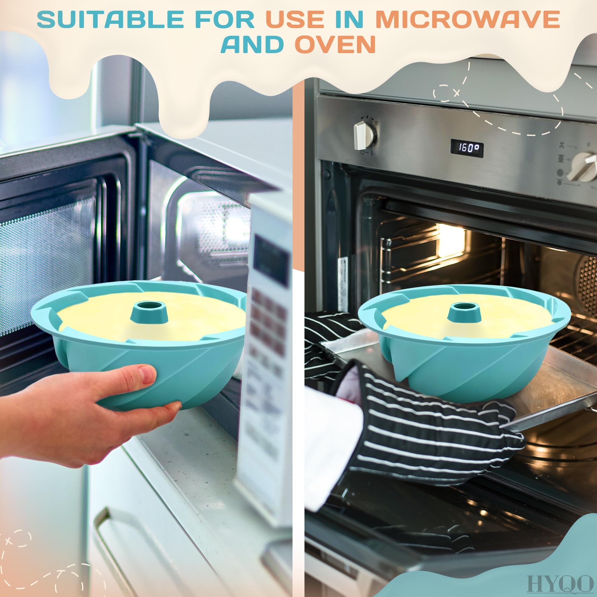 Non-Stick Silicone Bundt Cake Pan - 10 Inch Round Baking Mold for Homemade Cakes, Bread & Muffins | Dishwasher Safe & Heat Resistant | Perfect for Birthday Parties, Holiday Baking & Family Gatherings