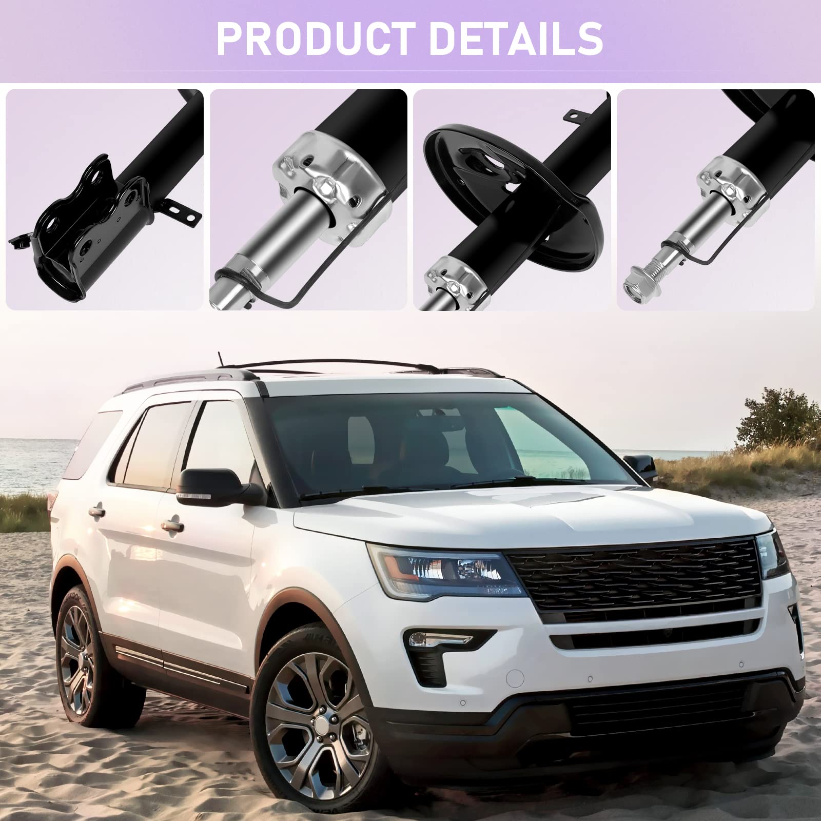 4-Piece Front & Rear Shock Absorber Set - Compatible with Toyota Corolla 1993-2002 & Geo Prizm 1992-2002 - Replacement Parts #333236 & #333237 - Smooth Ride & Enhanced Stability for Daily Commuting & Road Trips