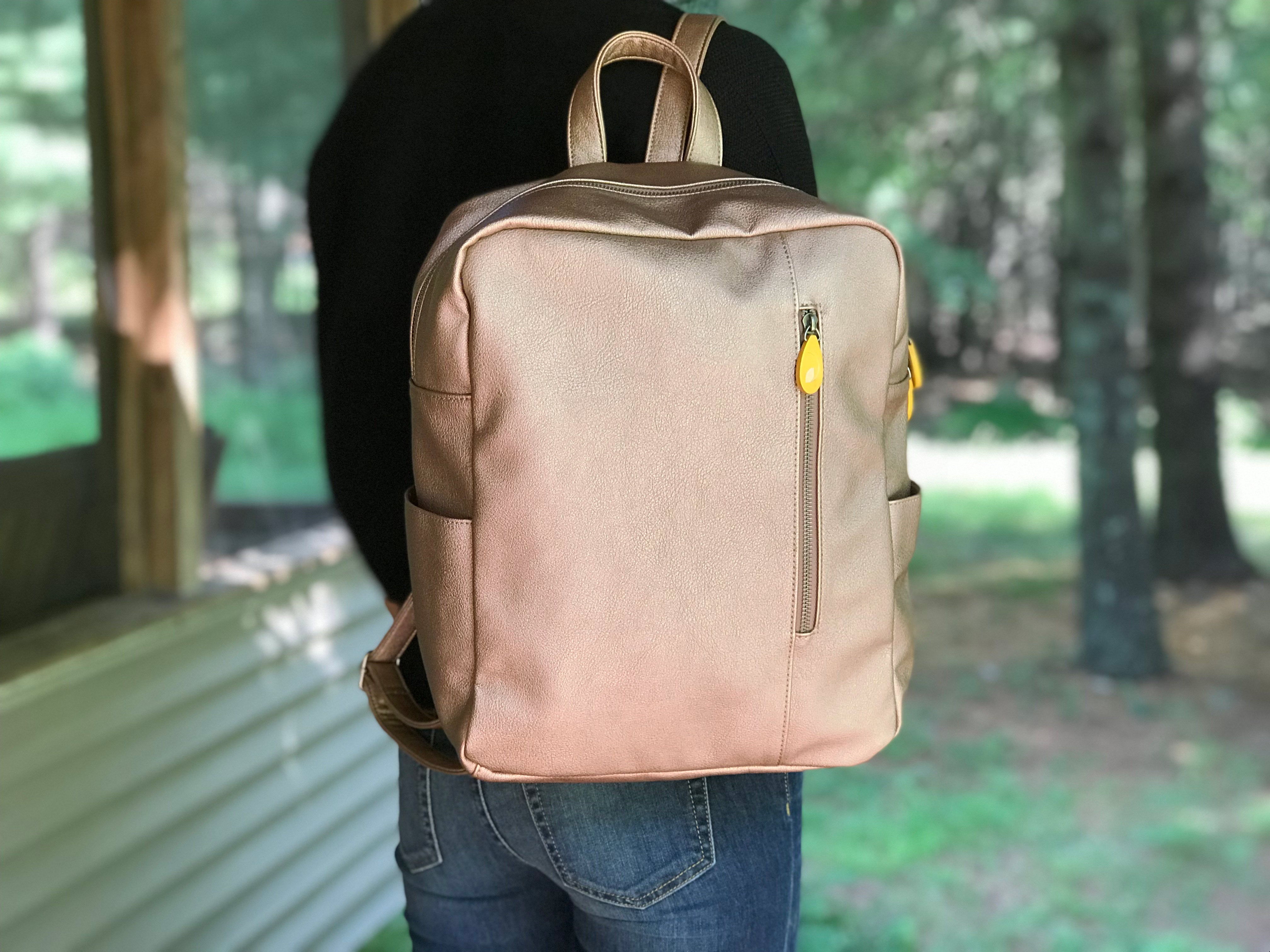 Lenox Vegan Leather Backpack for Women & Men - Stylish Waterproof Laptop Backpack with Multiple Pockets - Perfect for Office, Travel & College - Eco-Friendly Sustainable Leather Alternative