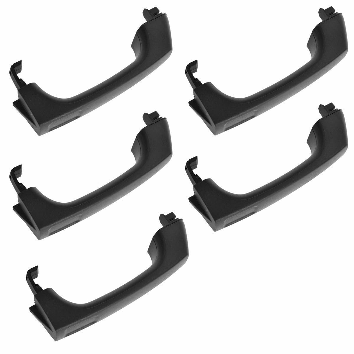 5-Piece Black Textured Car Door Handle Set for Hummer H3 (2006-2010), H3X (2007-2009) & Alpha (2008-2010) - Exterior Front/Rear Left/Right Replacement - OEM 1ADHS01511 & 25957909 - Perfect for Off-Roading & Vehicle Restoration