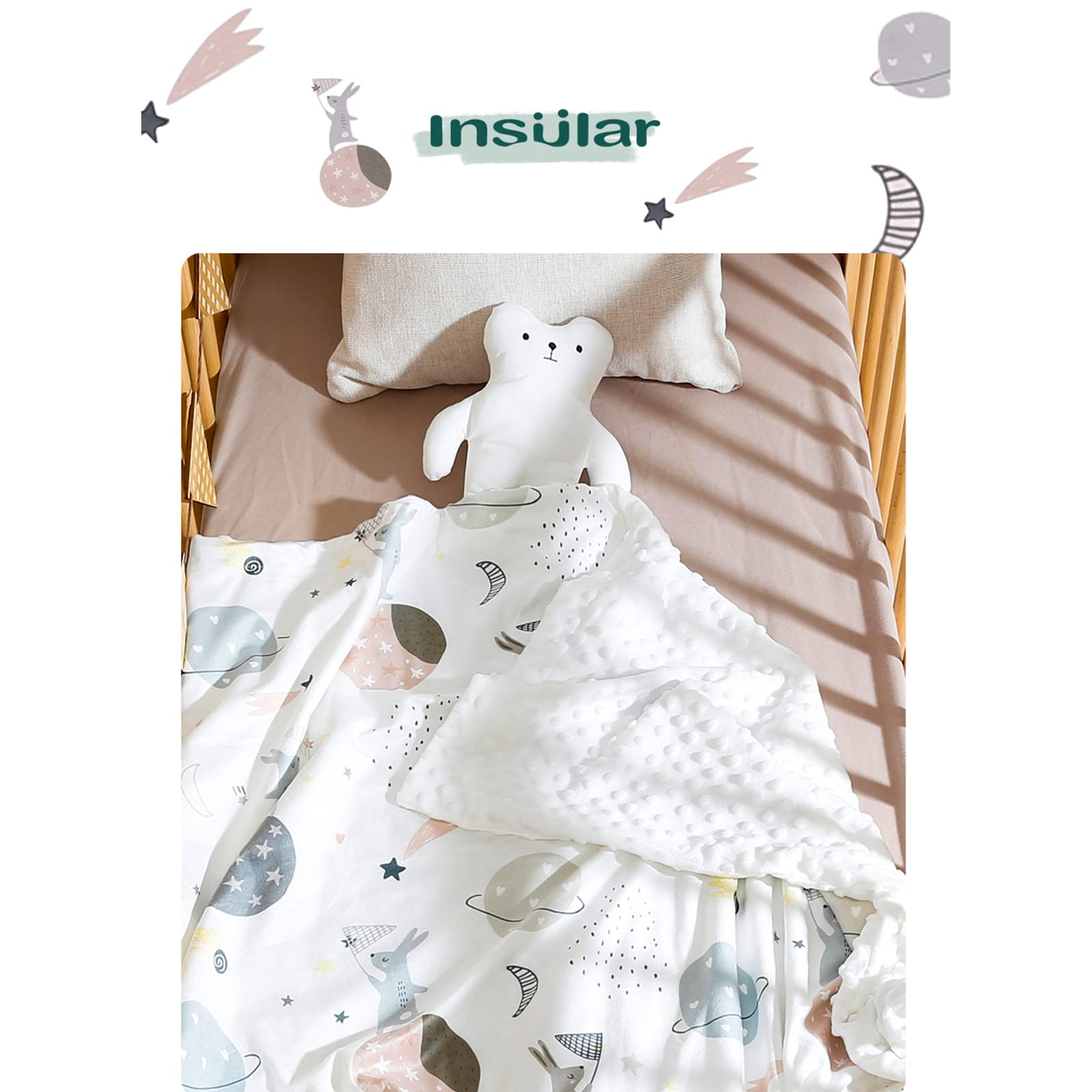 Premium Baby Blanket for Boys & Girls - Ultra Soft Plush Minky with Dotted Backing - Double Layer Receiving Blanket for Newborns & Toddlers (42