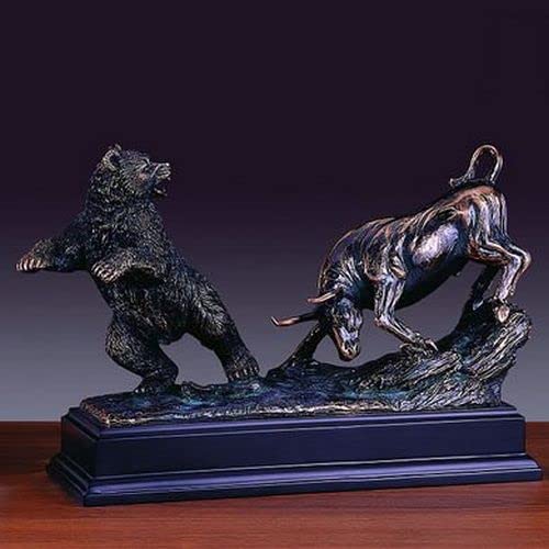 Bronze Resin Bull and Bear Statue - 13