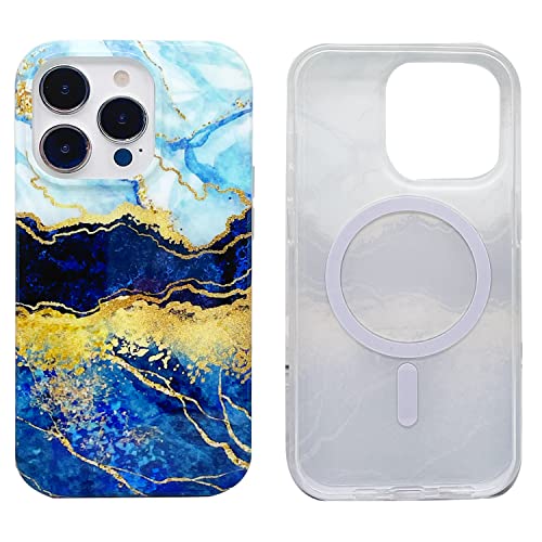 Abstract Blue Gold Marble