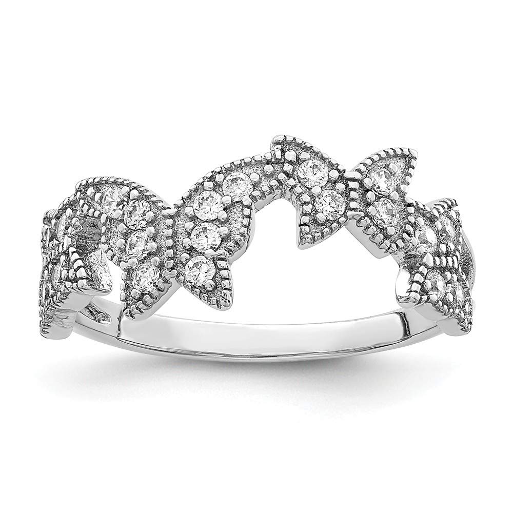 925 Sterling Silver Butterfly Cubic Zirconia Ring for Women - Elegant Fashion Jewelry Gift for Anniversary, Birthday & Special Occasions