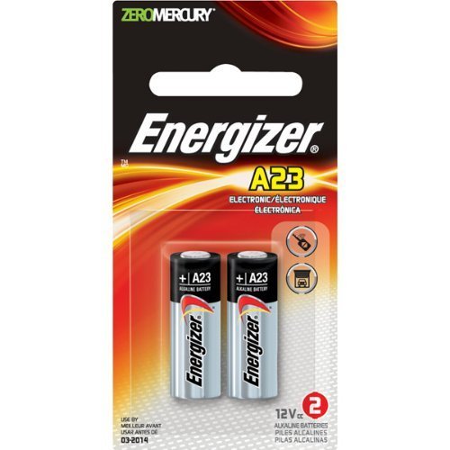 Energizer A23 12V Alkaline Battery 2-Pack - Mercury Free - Long Lasting Power for Key Fobs, Garage Door Openers & Electronic Devices (Batteries & Chargers)