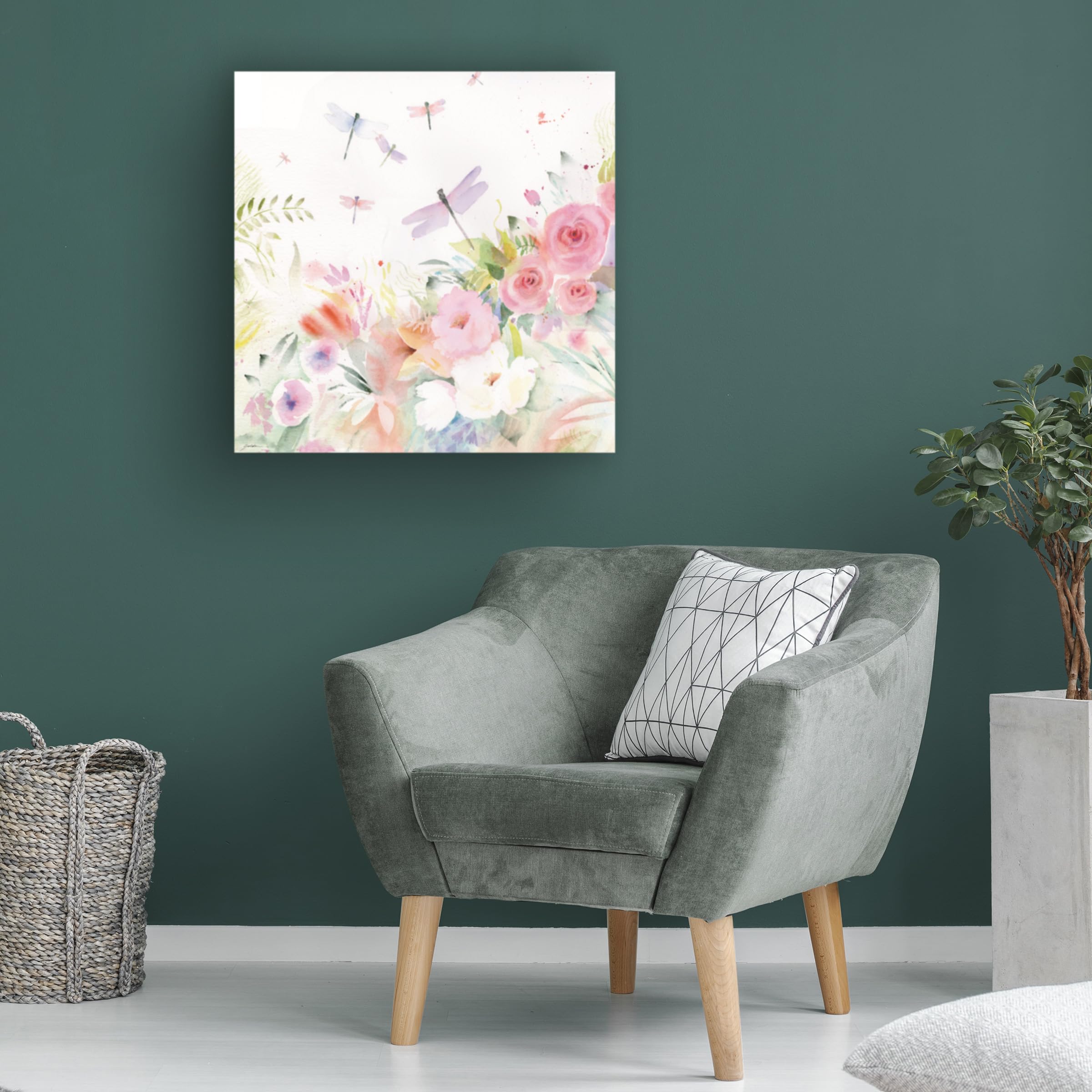 Trademark Fine Art 'Dragonfly Garden Serenade' Canvas Wall Art by Sheila Golden - Nature Inspired Home Decor for Living Room, Bedroom & Office