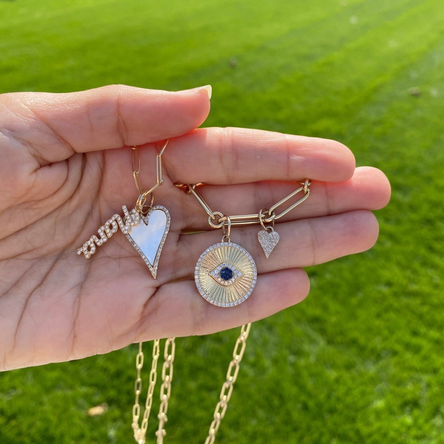 Genuine Mother of Pearl Diamond Heart Charm Pendant - Elegant Jewelry Gift for Women, Perfect for Valentine's Day, Anniversary & Special Occasions