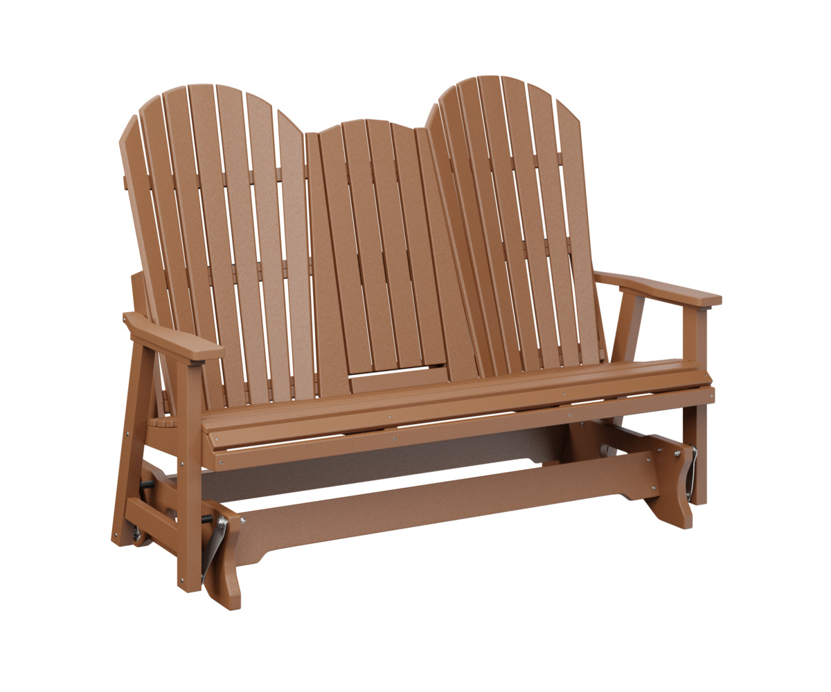 Berlin Gardens Comfo Back 3-Seat Glider Bench with Console - Outdoor Patio Furniture for Relaxing in Garden, Deck, or Backyard