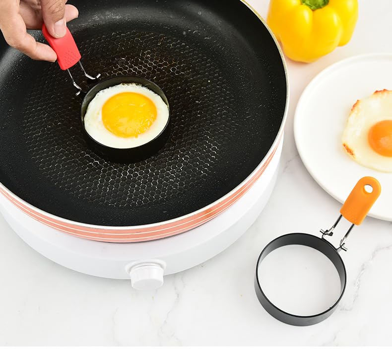 6-Inch Non-Stick Omelette Ring with Handle - Perfect Egg Shaper for Round Omelettes, Pancakes & Fried Eggs | Ideal for Breakfast, Brunch & Camping Cooking