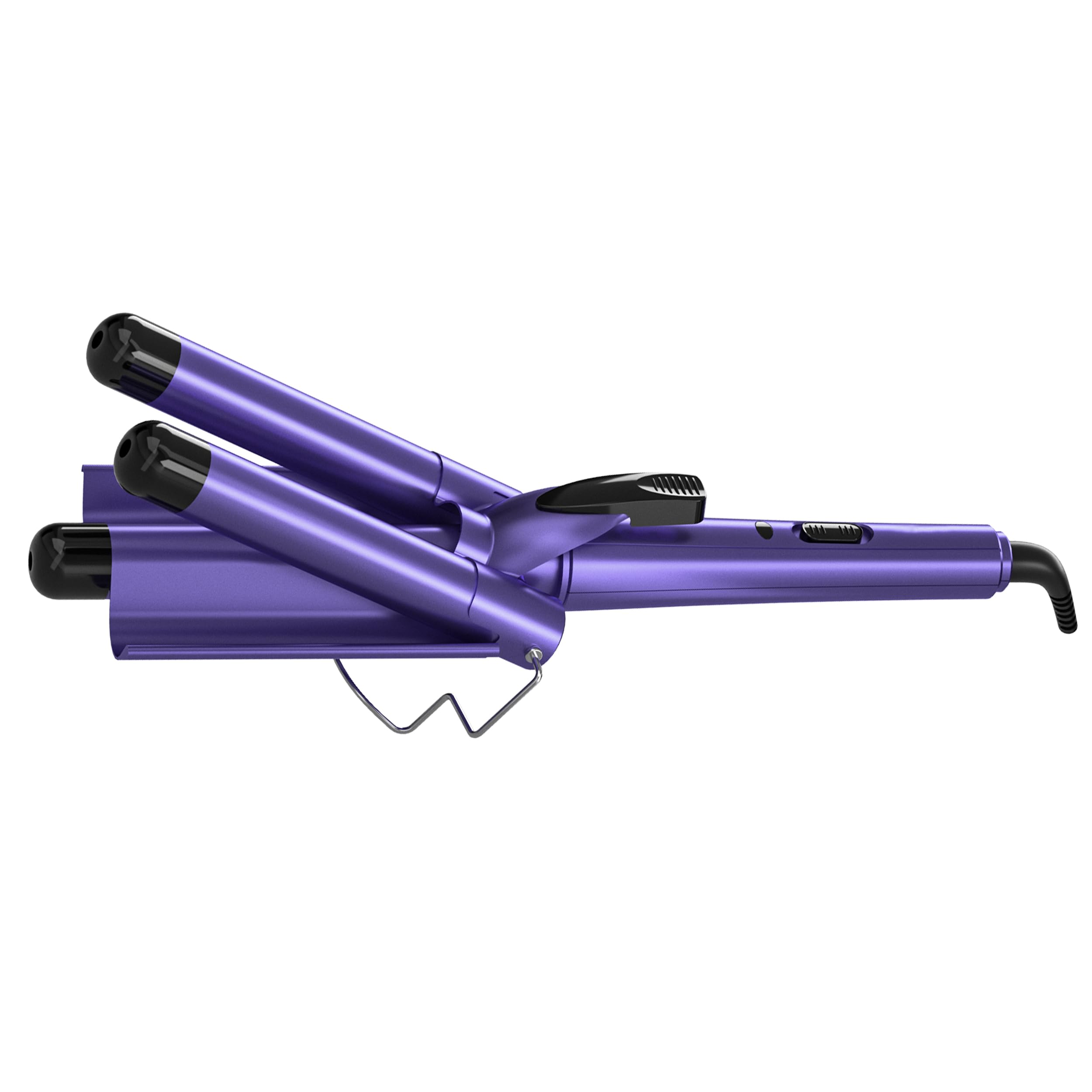 Cortex Beauty 3-Barrel Waver Hair Curler - Purple Professional Hair Styling Iron for Beach Waves & Loose Curls | Perfect for Daily Styling, Parties & Special Occasions
