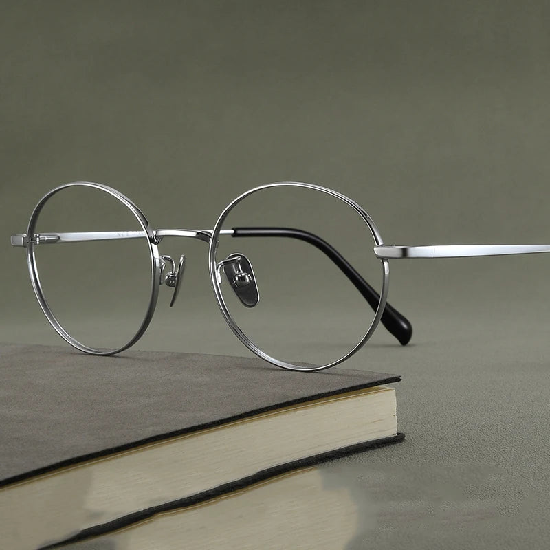 Bclear Unisex Full Rim Round Small Titanium Eyeglasses 86680 - Lightweight & Durable Frame for Reading, Work & Everyday Wear