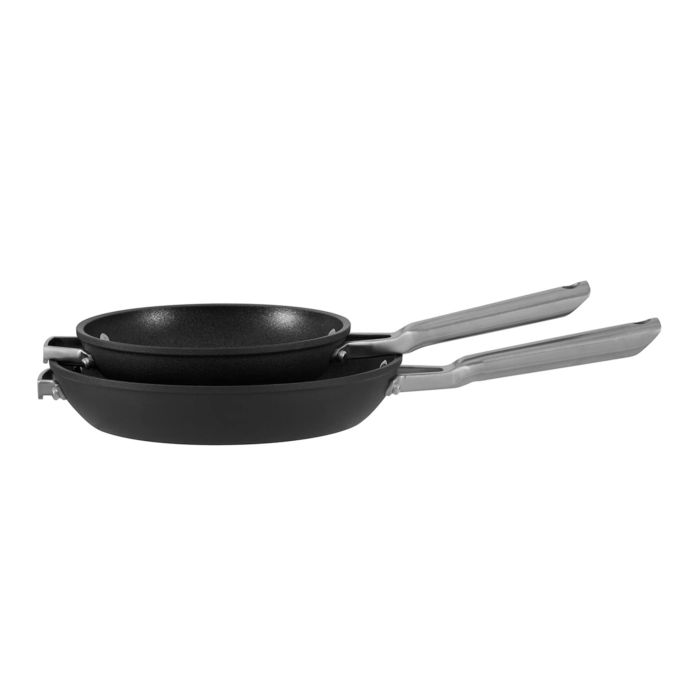 Ninja ZEROSTICK Stackable Non-Stick Frying Pan Set - 2-Piece (20cm & 26cm) Hard Anodized Aluminum Cookware | Induction Compatible, Space Saving Design | Durable & Scratch Resistant | Perfect for Small Kitchens, Camping & RV Cooking