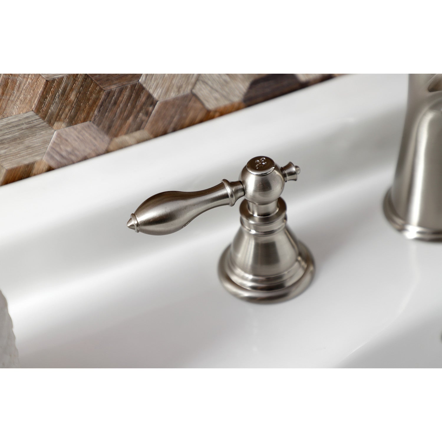 American Classic KB7968ACL Widespread Bathroom Faucet - 2 Handle 3 Hole Deck Mount with Pop Up Drain, Brushed Nickel Finish for Bathroom Sink Vanity Upgrade