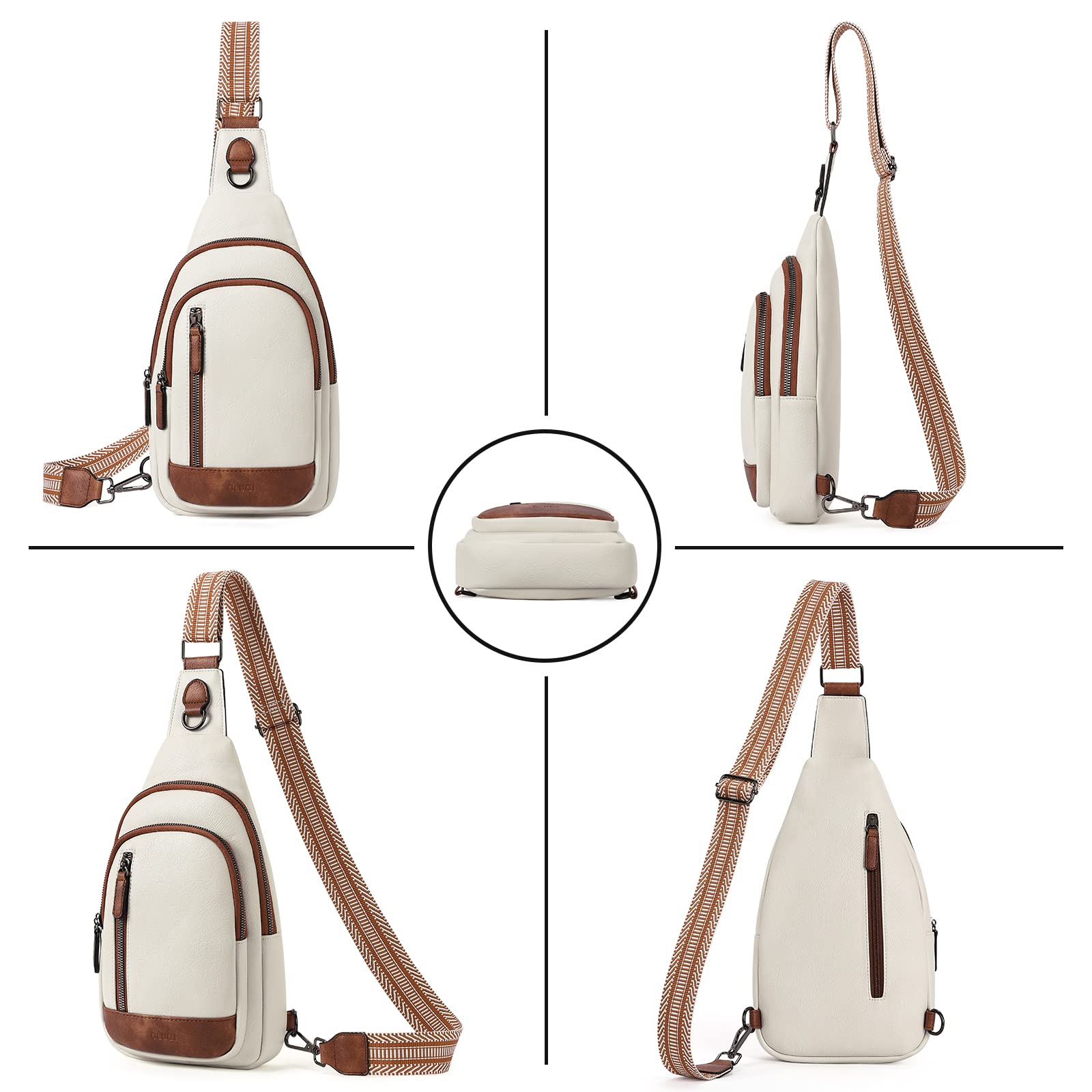 CLUCI Women's Leather Crossbody Bag - Stylish Sling Backpack for Travel, Work & Everyday Use | Durable & Fashionable Shoulder Purse