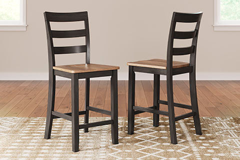 Georgina Counter Stools Set of 2 - Modern Bar Stools with Back Support - 24