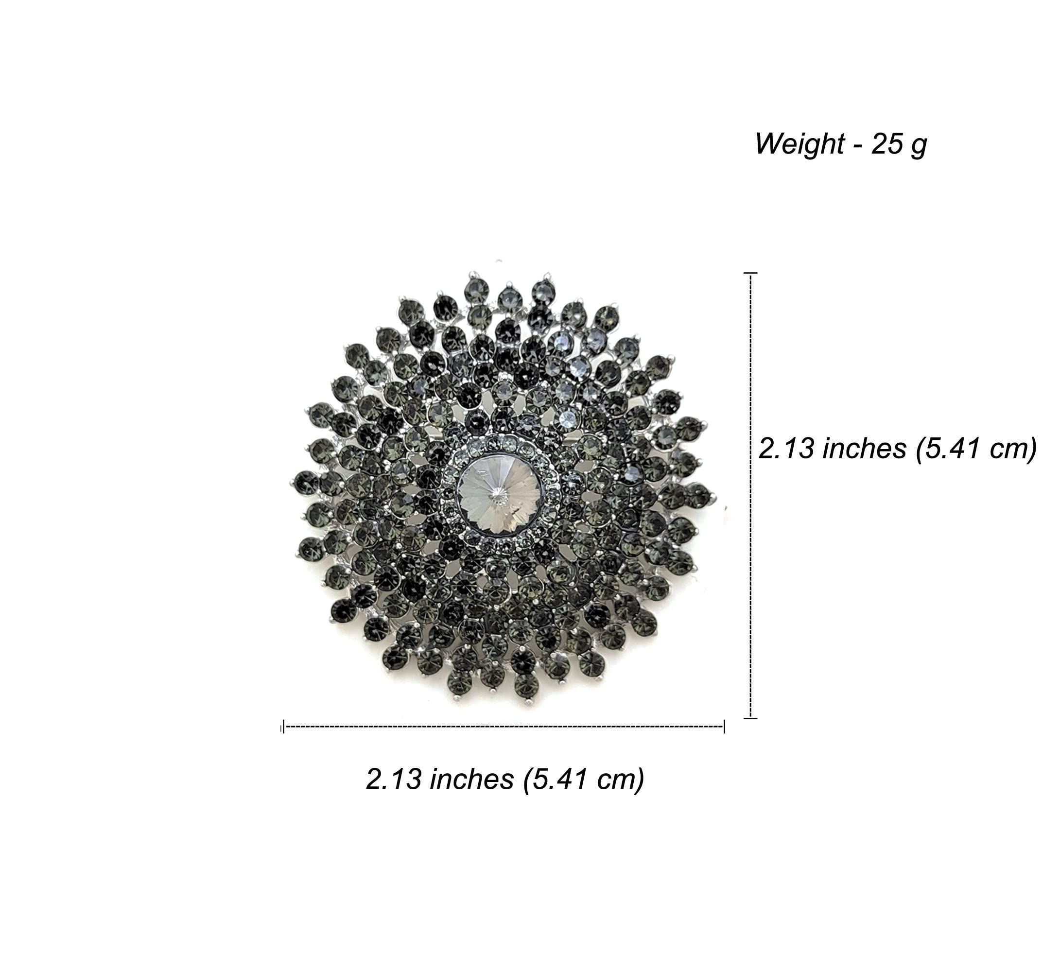 Elegant Crystal Rhinestone Flower Brooch Pin for Women - Vintage Statement Jewelry for Dresses, Blazers & Special Occasions