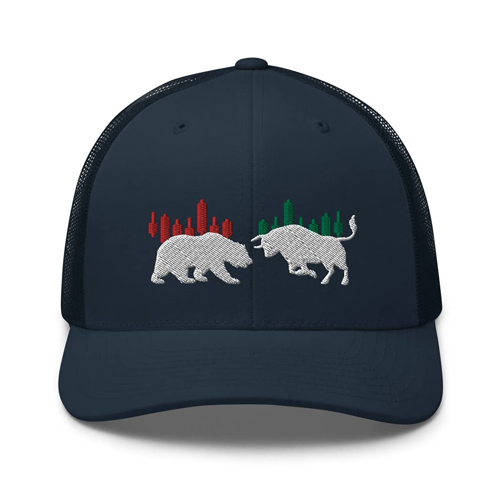 Forex Crypto Stock Market Day Trader Embroidered Trucker Hat - Adjustable Snapback Cap for Trading Enthusiasts - Perfect for Wall Street Events, Investment Seminars & Financial Conferences