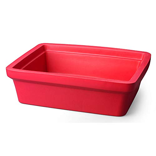 9L Large Red Ice Pan - Stackable, Lightweight & Leakproof Ice Holder Container - EVA Material for Dry Ice, Liquid Nitrogen & Chemical Solvents - Perfect for Labs, Catering & Outdoor Events