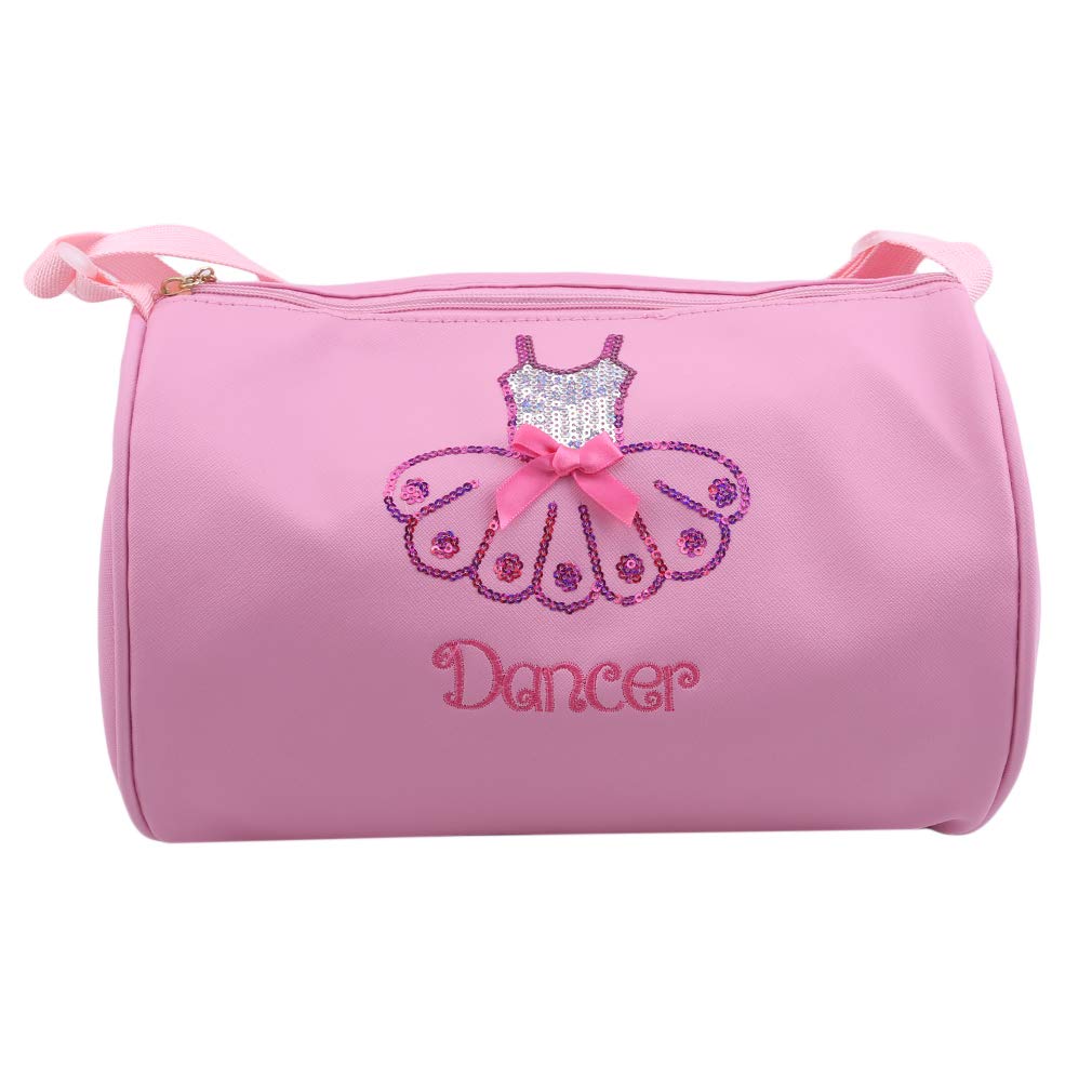 GloryMM Ballet Dance Shoe Bag for Kids - Pink Embroidery Shoulder Handbag for Ballerinas | Perfect for Dance Classes, Recitals & Ballet Practice