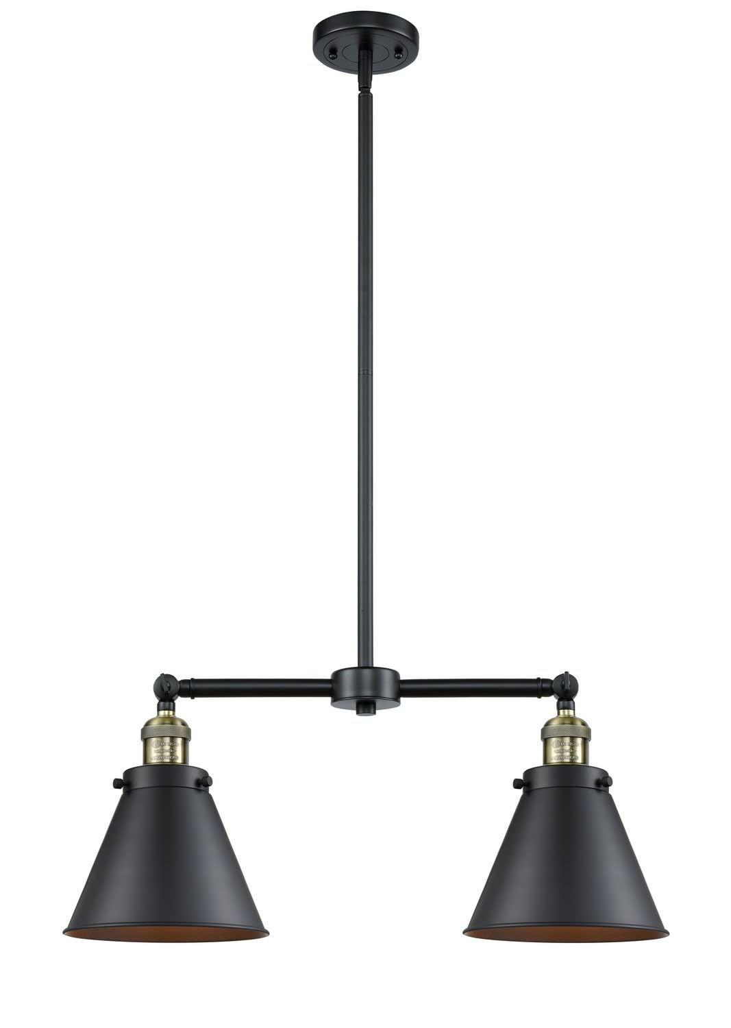 Vintage Dimmable LED Chandelier with 2 Lights - Black Antique Brass Finish - Energy Efficient Hanging Ceiling Light for Dining Room, Bedroom, or Living Room Decor