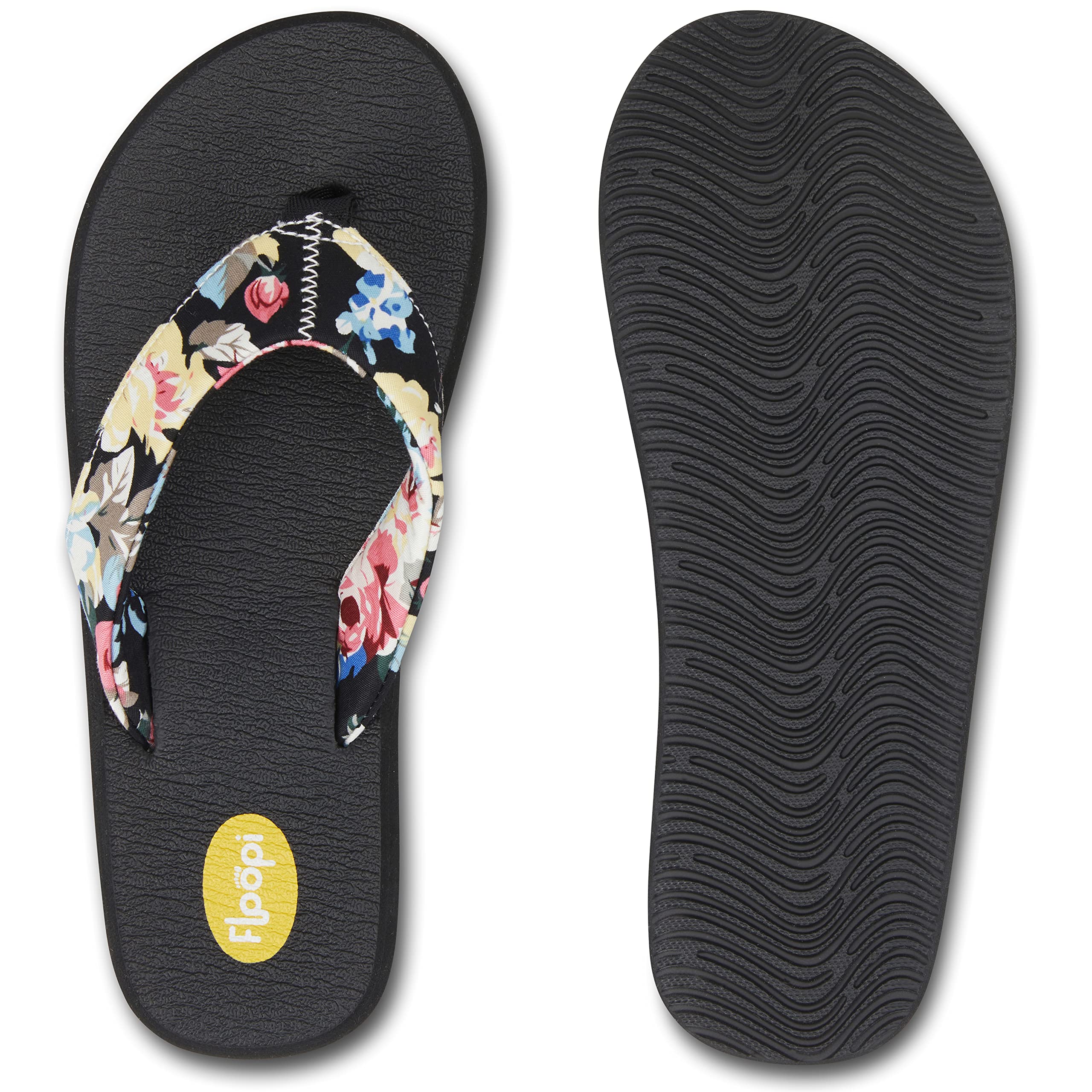 **Floopi Women's Flip Flops - Comfortable Flat Yoga Sandals with Anti-Skid Soles for Beach, Pool, and Indoor/Outdoor Use**