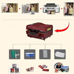 TECHTONGDA 3D Vacuum Heat Press Machine for Sublimation Printing - Multifunctional Heat Transfer Press Kit with Rubber Clamps & Water Bottles (110V) - Perfect for T-Shirts, Mugs, Plates & DIY Crafts