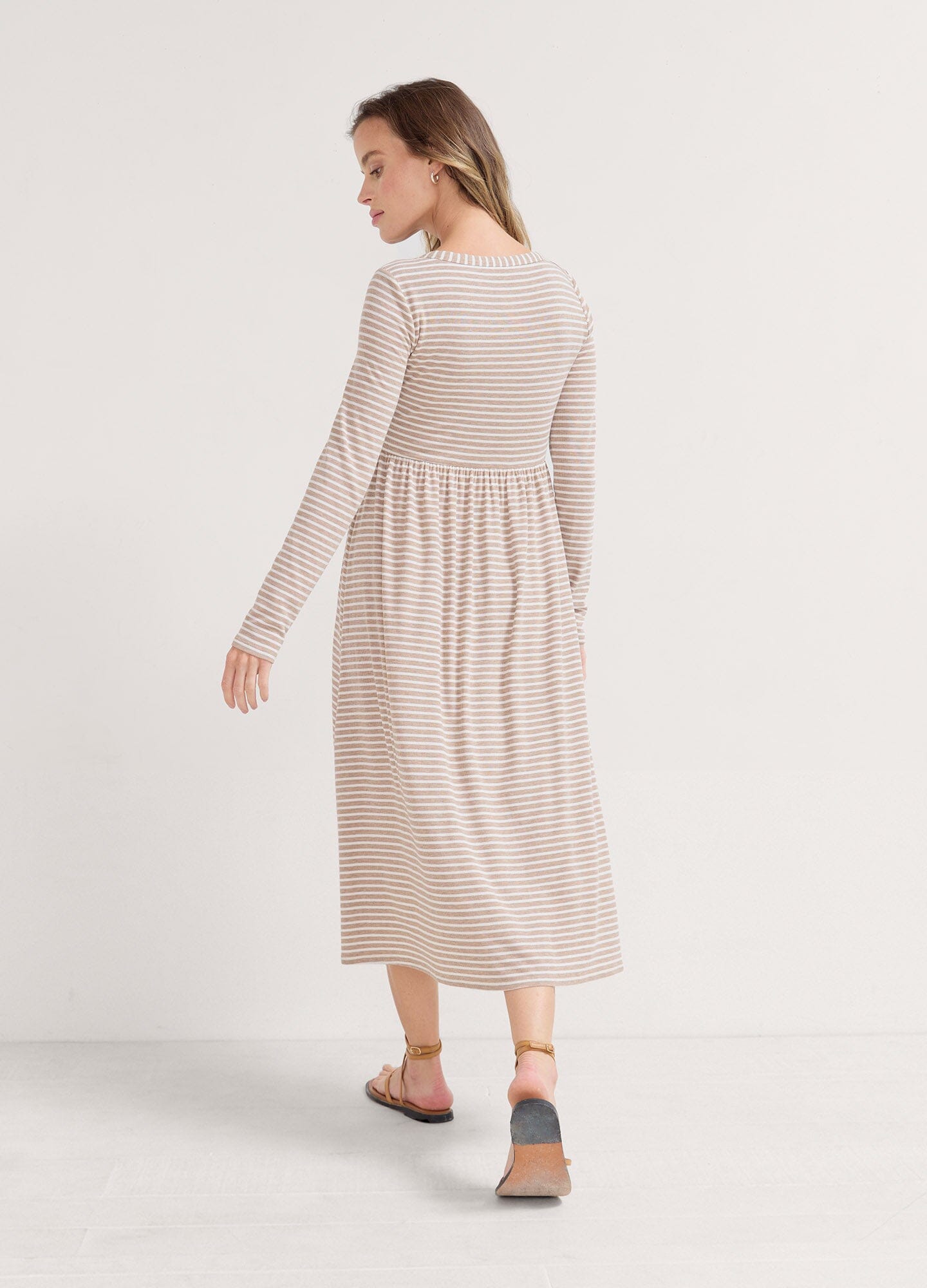 Ultra Soft Rib Nursing Dress for Breastfeeding Moms - Comfortable Maternity Wear for Nursing at Home or Out