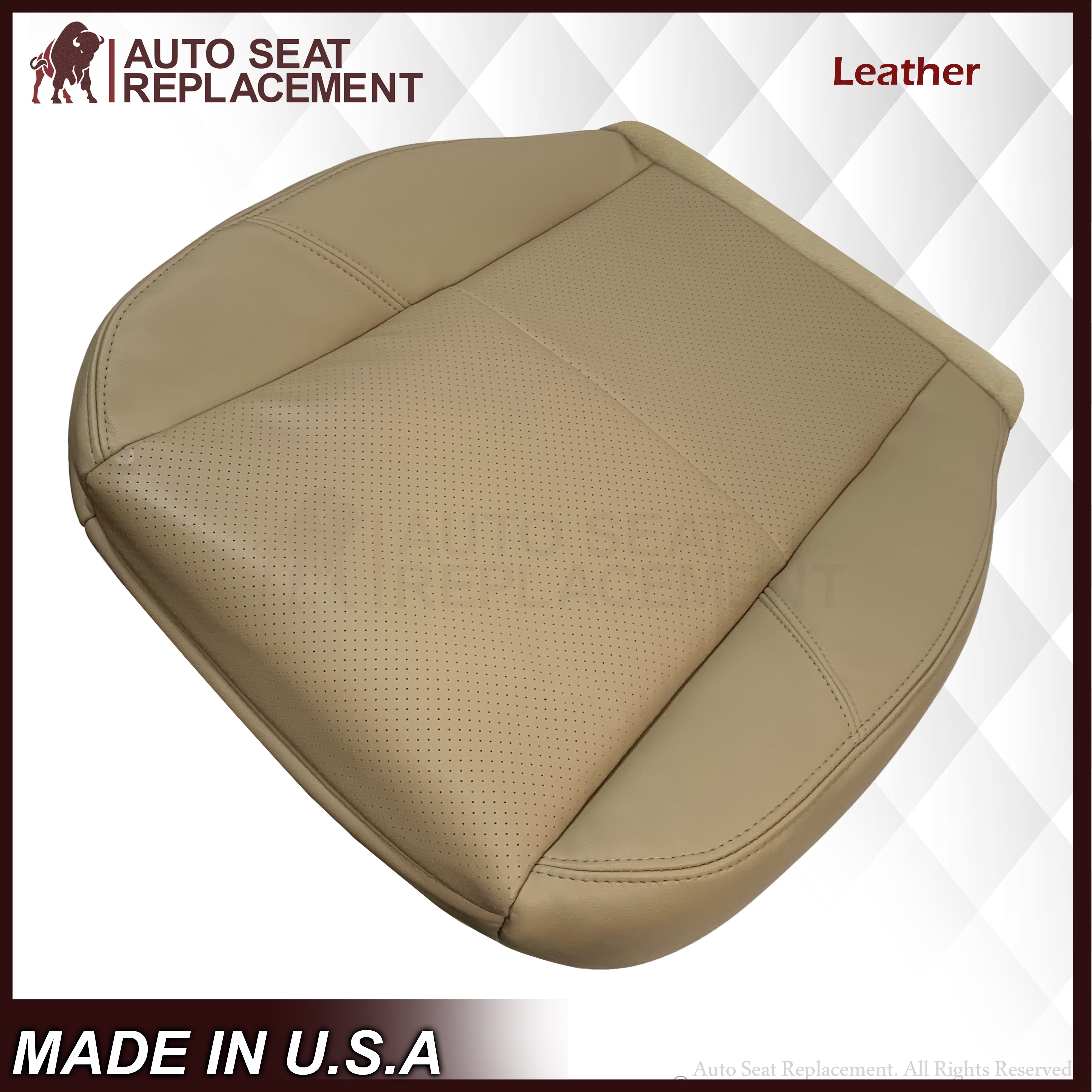 2009-2014 Cadillac Escalade Perforated Leather Seat Covers - Light Cashmere Tan | Premium Car Interior Upgrade for Comfort & Style | Perfect for Road Trips & Daily Commutes