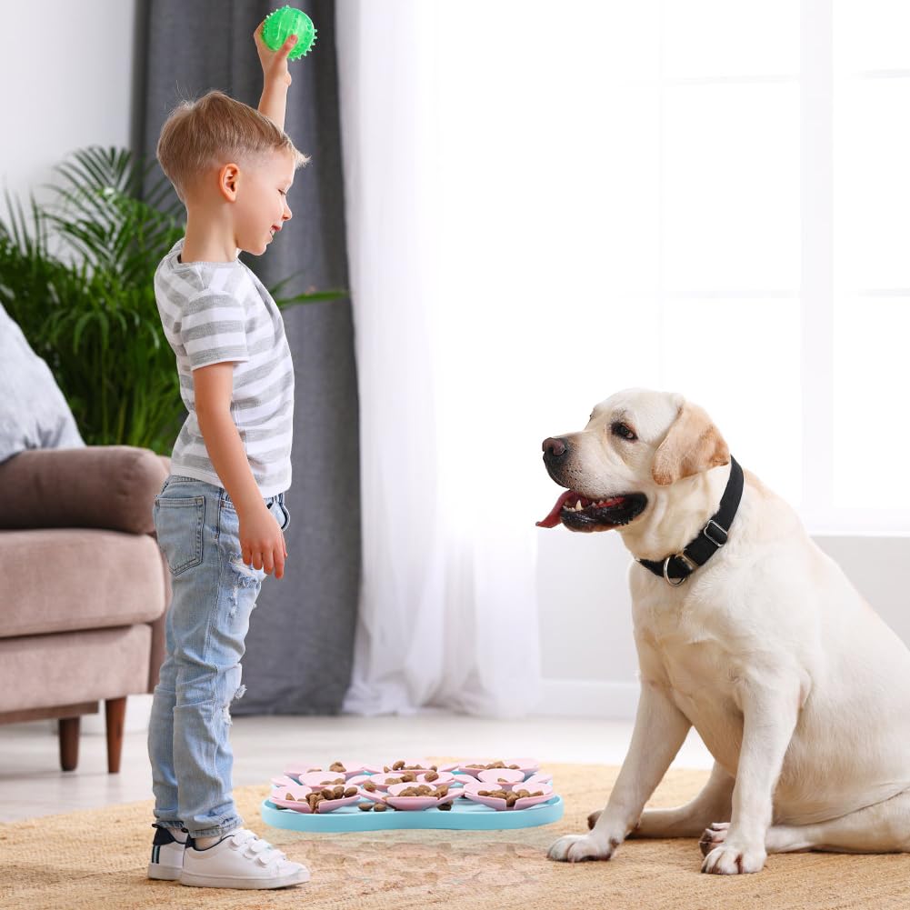 Premium Slow Feeder Dog Bowl - Non-Slip Silicone Lick Mat for Anxiety Relief & Training | Interactive Puzzle Feeder for All Breeds | Perfect for Fast Eaters, Wet Food, and Calming Pets (Suction Cup Base) - Great for Mealtime Enrichment and Puppy Training