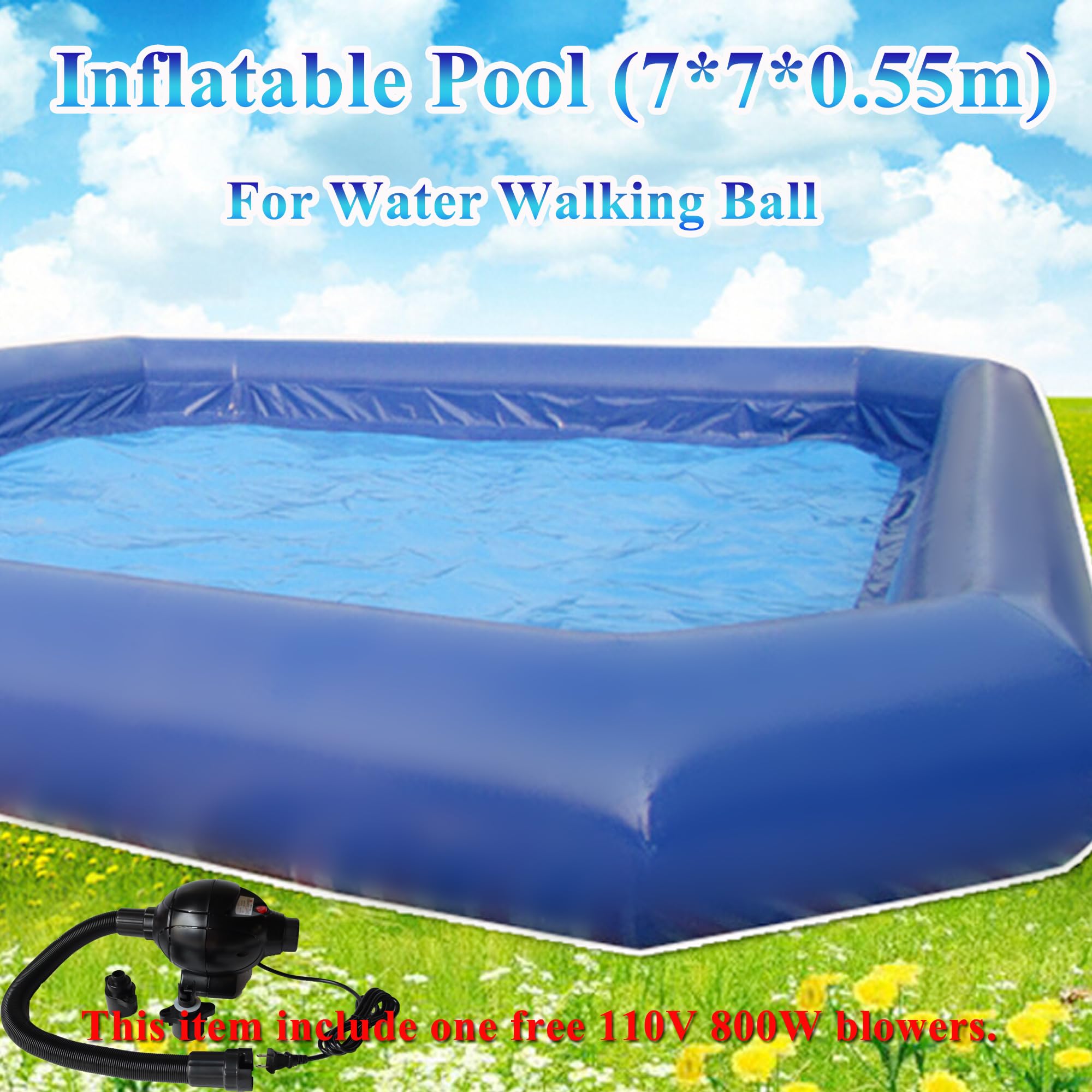 23×23×1.8ft Inflatable Pool - Thickened Family Swimming Pool for Adults & Kids, Outdoor Backyard Water Play, Summer Cooling, Parties with 110V 800W Blower