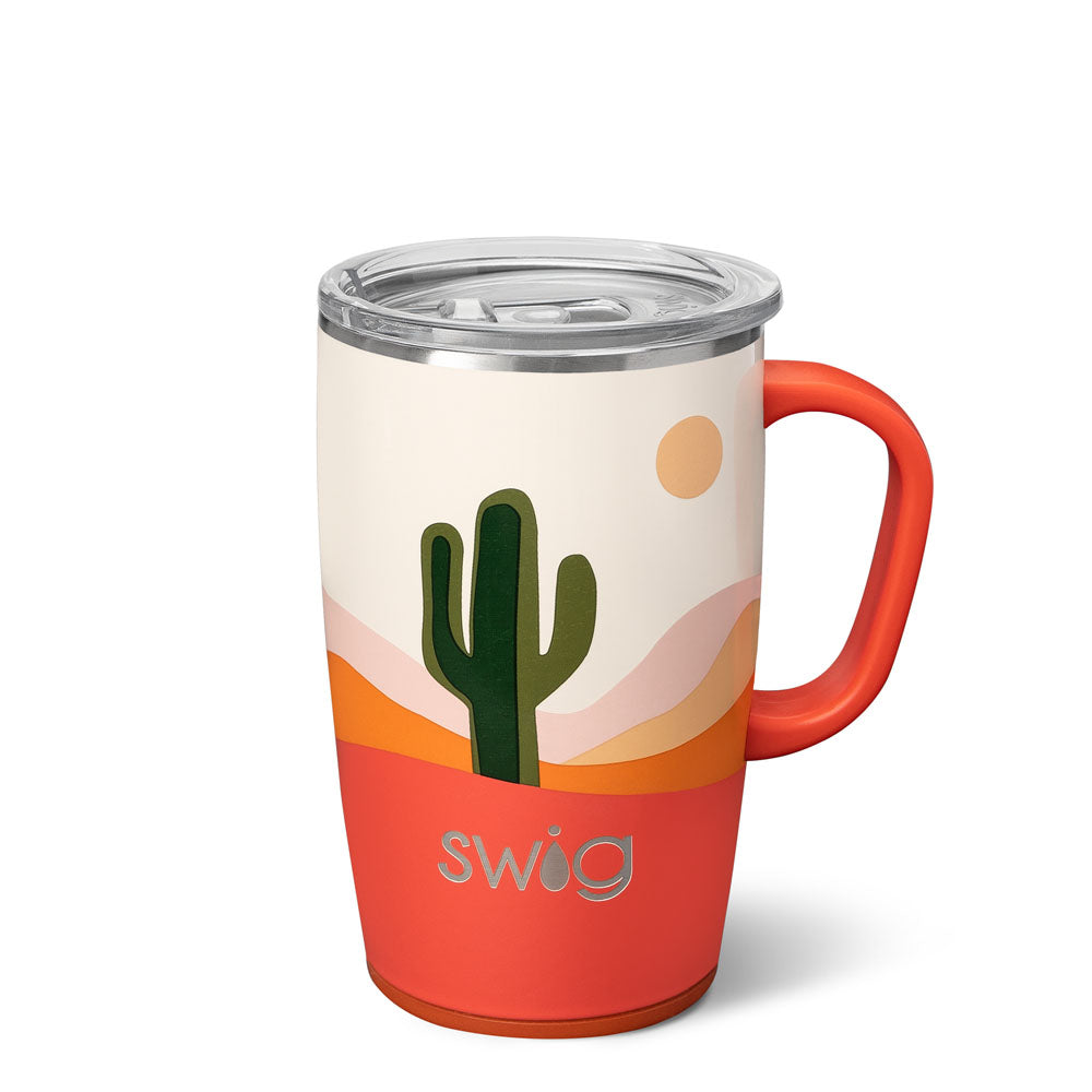 Boho Desert Travel Mug 18oz - Insulated Stainless Steel Coffee Tumbler with Lid, Perfect for Camping, Hiking & Road Trips