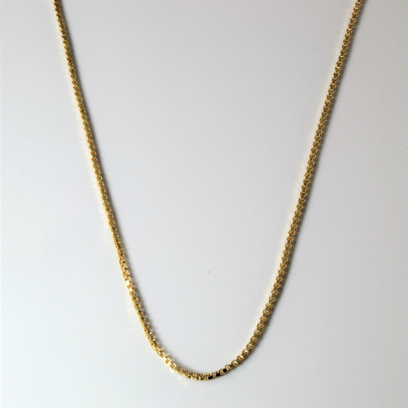 10K Yellow Gold Box Chain Necklace for Women - 22 Inch Solid Gold Box Link Chain - Perfect for Layering, Gifts & Everyday Wear