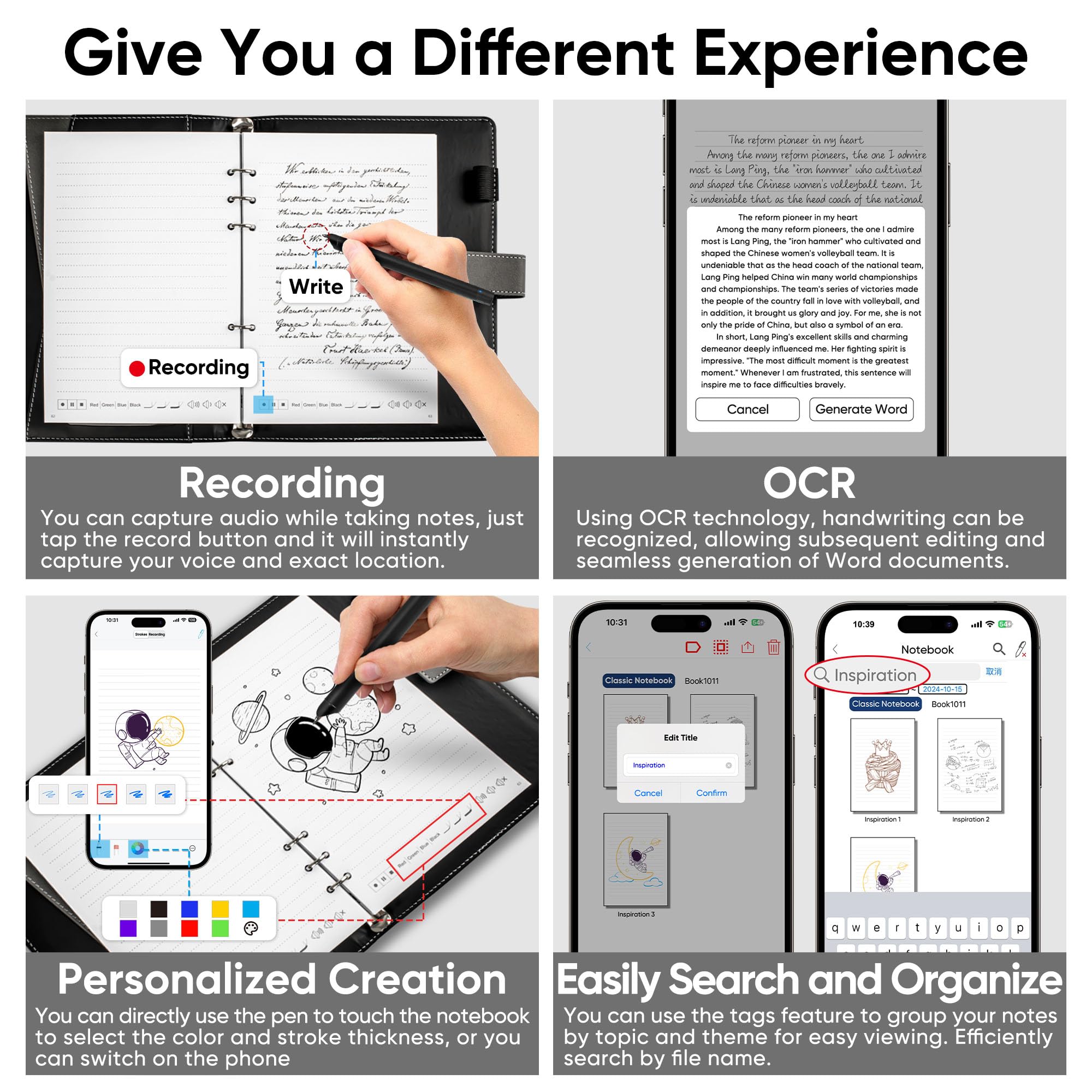 Smart Digital Pen & Notebook Set - Real-Time Sync & Digitize Notes for Android & iOS - Perfect for Learning, Office Work, Drawing & Sharing Ideas