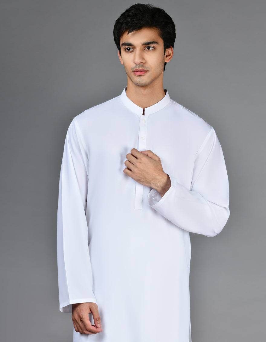 Blended White Kurta Trouser by J. Junaid Jamshed | Premium Cotton Mix Ethnic Wear for Men | Perfect for Eid, Weddings & Festive Occasions